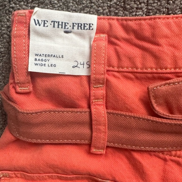 FREE PEOPLE We The Free Waterfall Baggy Wide Leg Jeans Oklahoma Sun Utility Pant - Picture 10 of 11